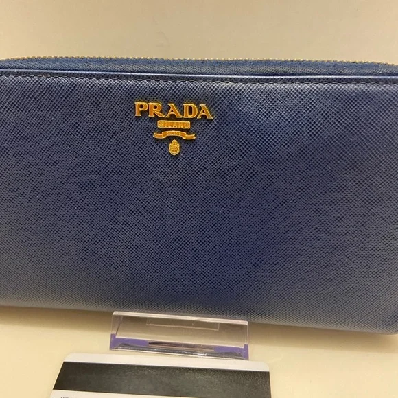 Authentic Prada Long Blue Saffiano Leather Wallet Luxury Designer - Picture 12 of 14